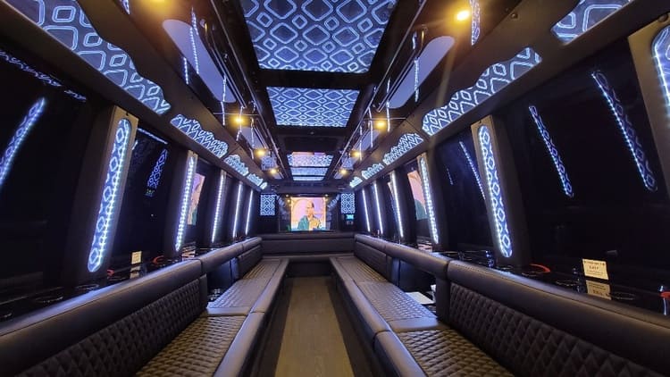 Moore 40 Passenger Limo Bus Interior